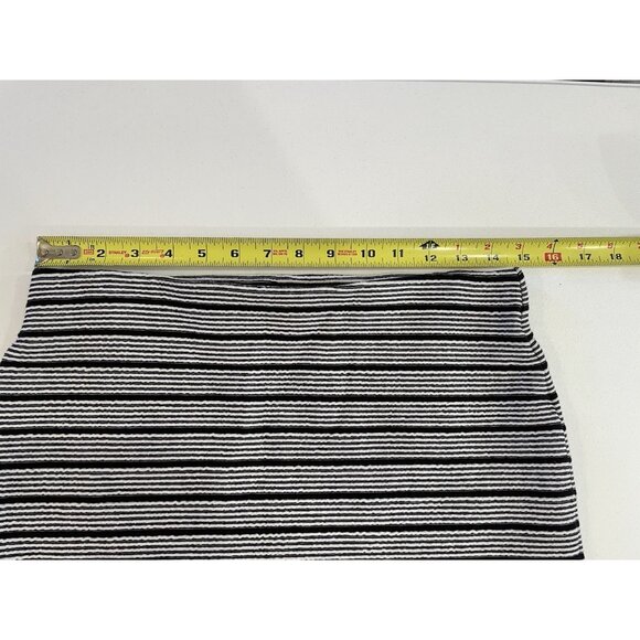LOFT Pencil Skirt Womens Small Black & White Stripes Pull On Office Career Work - Picture 3 of 6